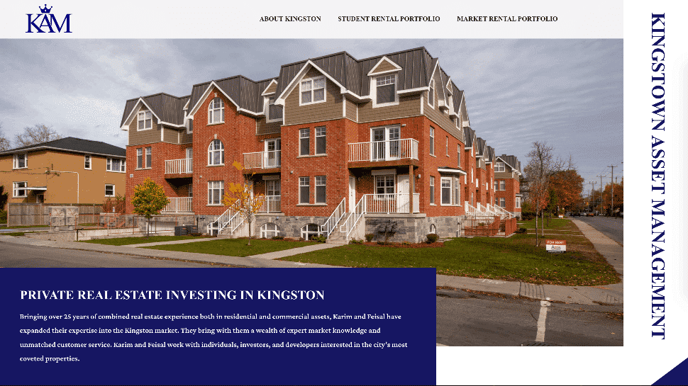 Website designed for Kingstown Asset Management by Imperium. Take note of the simple color scheme used.