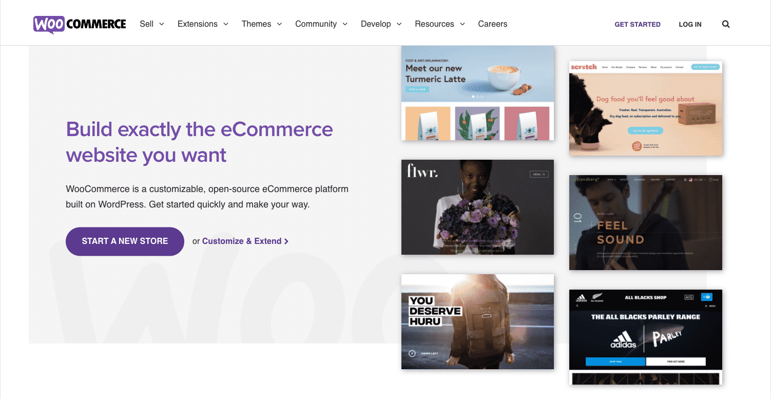 The WooCommerce homepage is easy to follow, and lays out the sites function nicely.